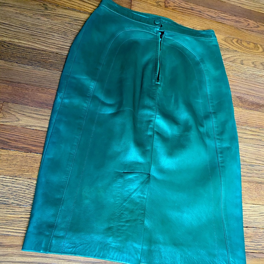 Jean Claude Jitrois leather pencil skirt